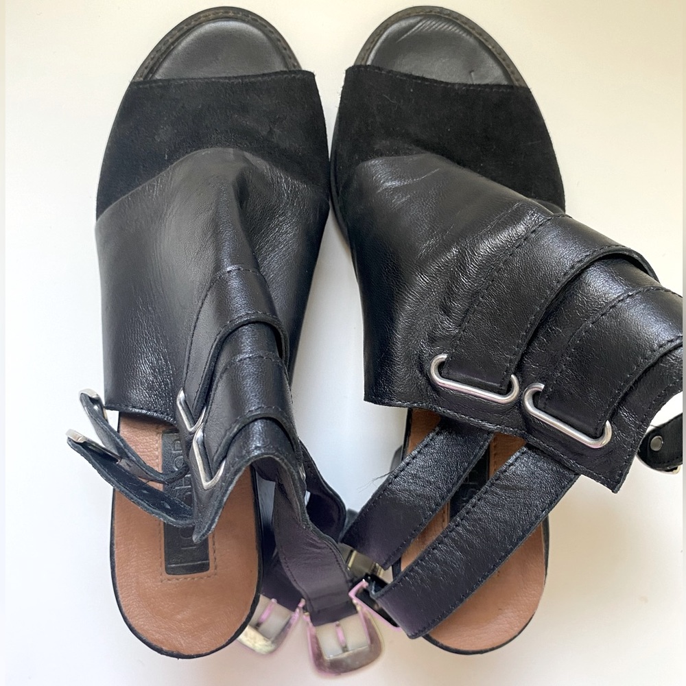 Black Topshop Silver Buckle Booties